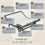 Sven & Son Classic Adjustable Bed Base, Head and Foot Lift, Massage, Under-Bed Lights, USB, Gel Memory, Zero Gravity Smart Frame - Queen + 12 Inch Memory Foam Matt (Medium)