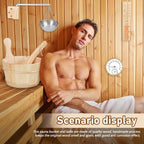 8-Piece Sauna Accessories Set: Wooden Bucket and Ladle, Thermometer and Hygrometer, Hourglass Timer, Two Backrests, Gable Vent, and Aromatherapy Oil Bowl – Ideal Gifts for Sauna Enthusiasts and Home Spa Experience