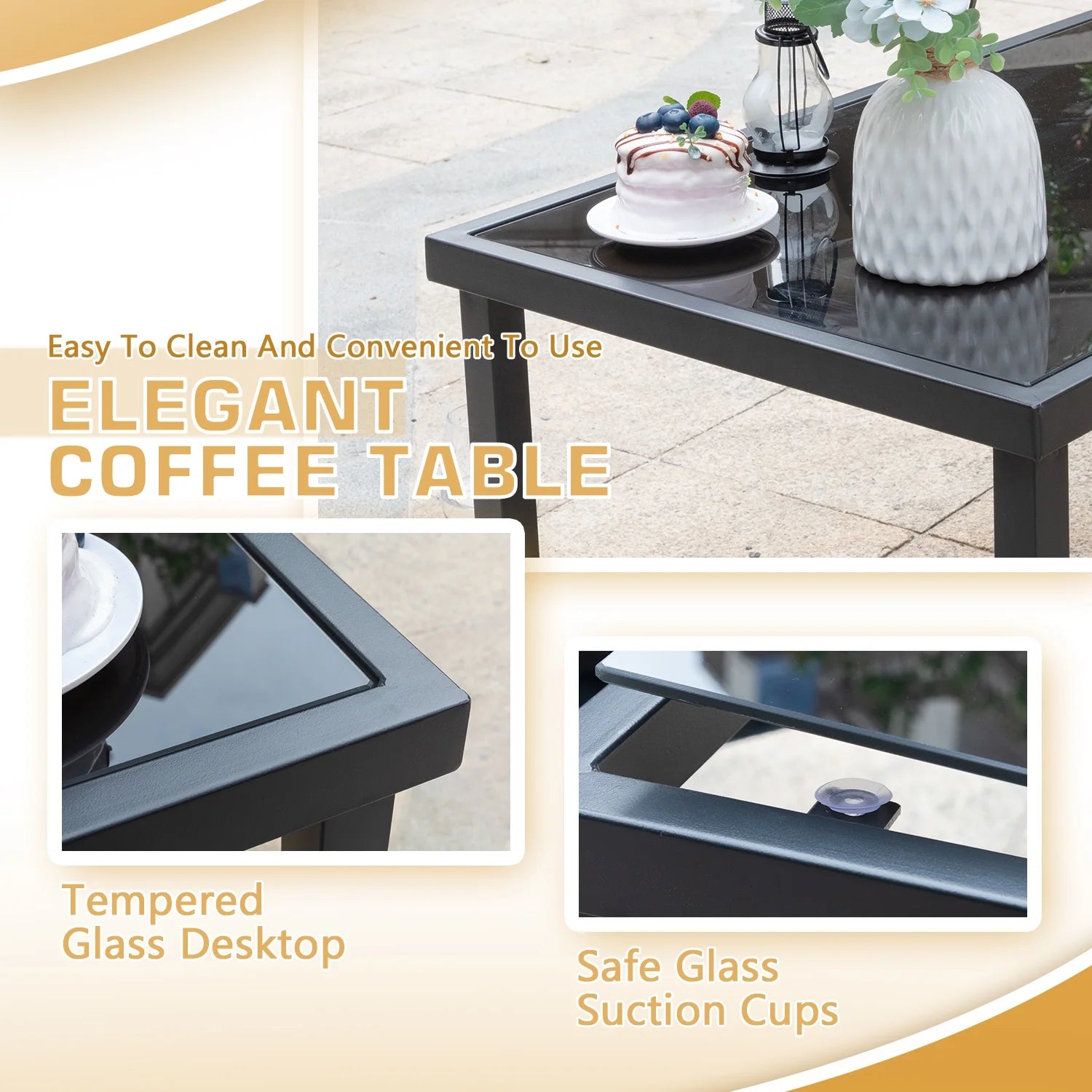 4 Pieces Patio Furniture Outdoor Furniture Outdoor Patio Furniture Set Textilene Bistro Set Modern Conversation Set Black Bistro Set with Loveseat Tea Table, Grey