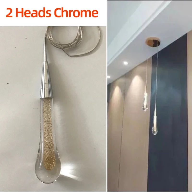 Customizable Post-Modern Crystal Glass Led Pendant Lights Hanglamp Drop Light Restaurant Bar Pendant Lamp Staircase Lamps