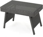 Salem Outdoor Chaise Lounge Set with Wicker Side Table, 2-Piece, Grey
