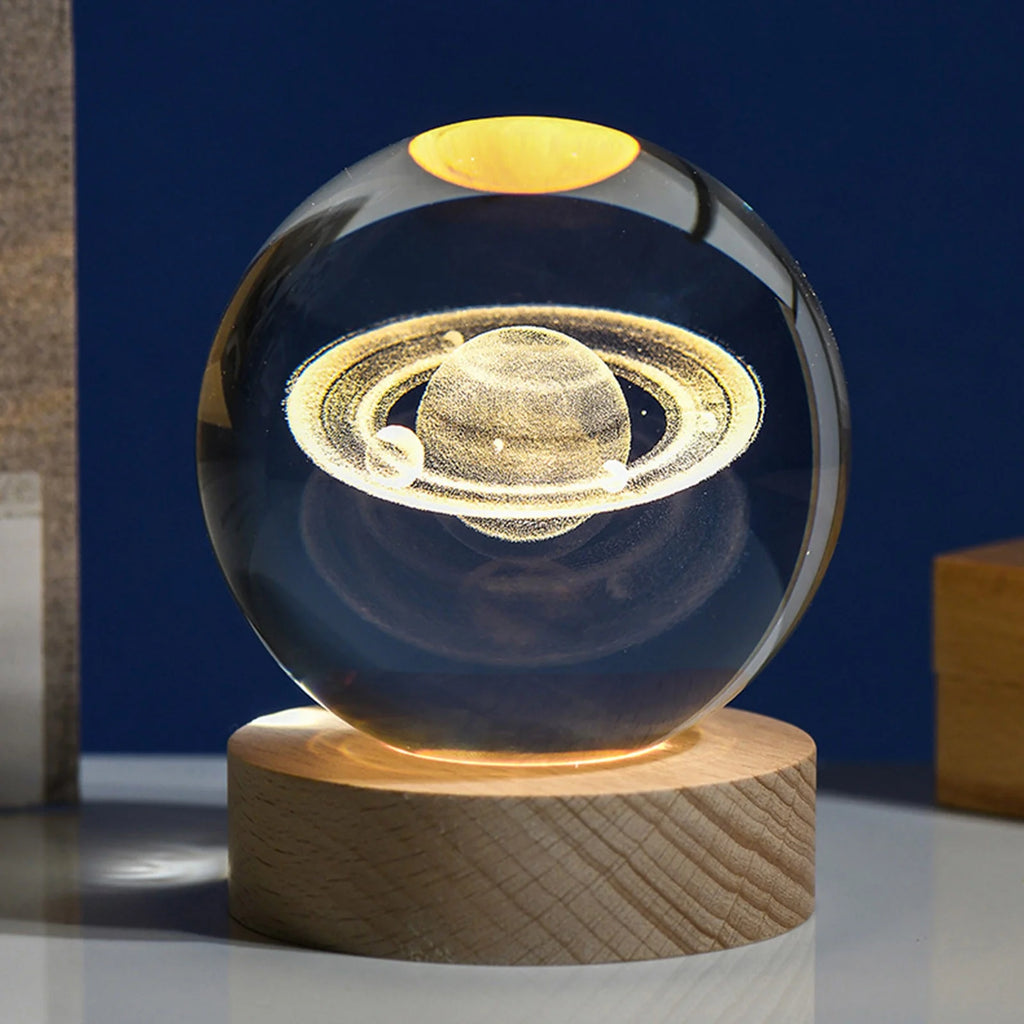 Home Decor , Glowing Planetary Galaxy Astronaut Crystal Ball Night Lights U Power Warm/Rgb Bedside Light Kid Gift Night Lamp