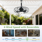 Twenty Inch Black Outdoor Ceiling Fan Weather proof IP65