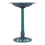 Green Pedestal Bird Bath Feeder Freestanding Outdoor Garden Yard Patio Decor