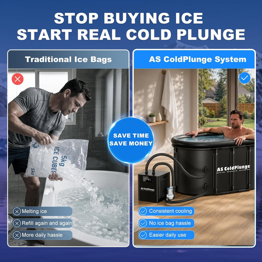 Professional Ice Bath Chiller and Tub Kit, 1/3HP Chiller with External Pump and Filter, XXL 148-Gallon Enhanced Ice Bath for Cold Therapy Recovery