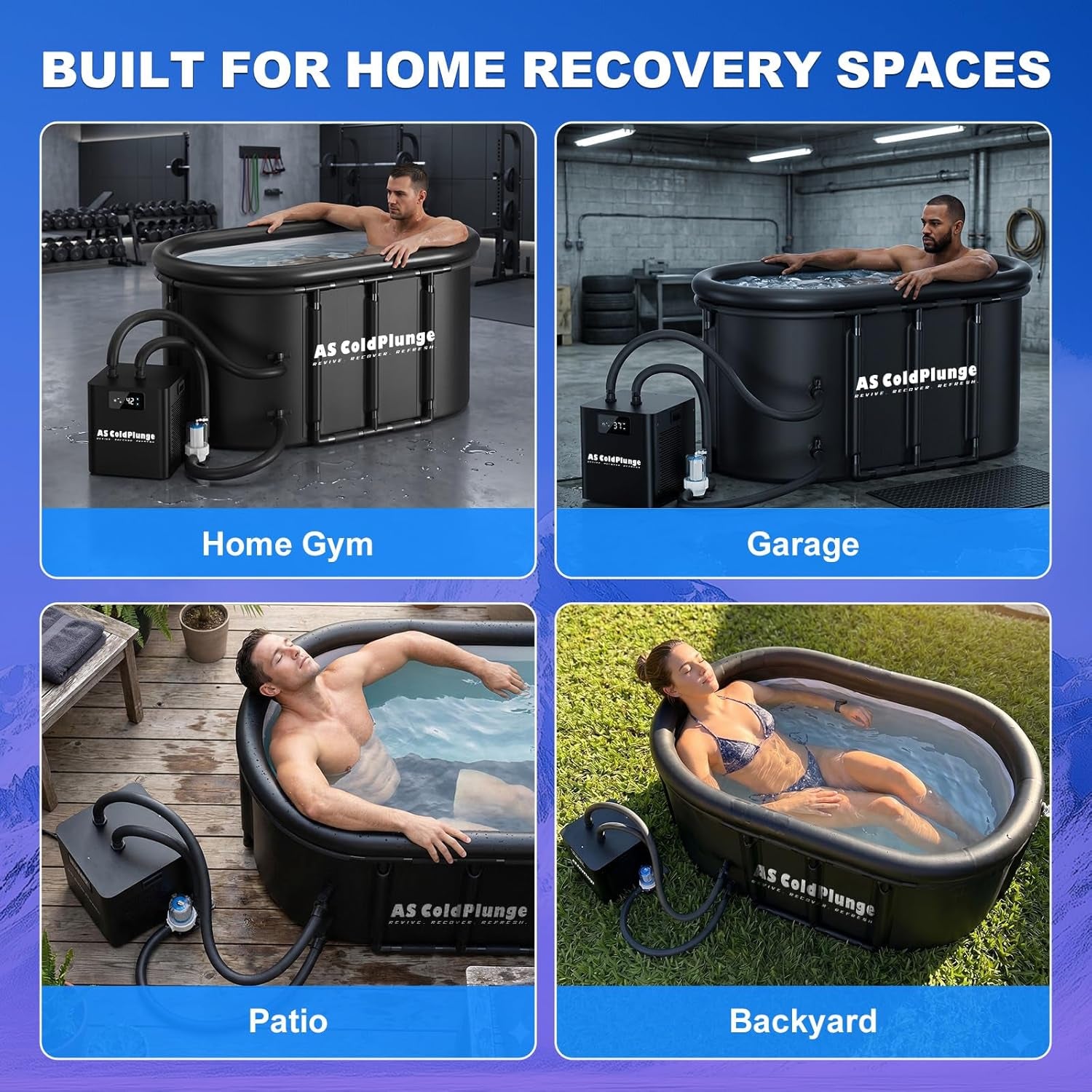 Professional Ice Bath Chiller and Tub Kit, 1/3HP Chiller with External Pump and Filter, XXL 148-Gallon Enhanced Ice Bath for Cold Therapy Recovery