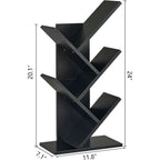 4 Tier Tree Bookshelf Floor Standing Bookcase Home
