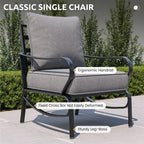 Aluminum Patio Furniture,Outdoor Metal Sectional Sofa with Table and Waterproof Covers,White Modern Patio Furniture Set for Garden Backyard