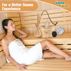 Sauna Accessories Kit - 6-Piece Set with Handmade Wooden Bucket and Ladle, 1 Gallon Capacity, Thermometer, Hygrometer, Hourglass Timer, Sauna Brush, and Pumice Stone for Home Use