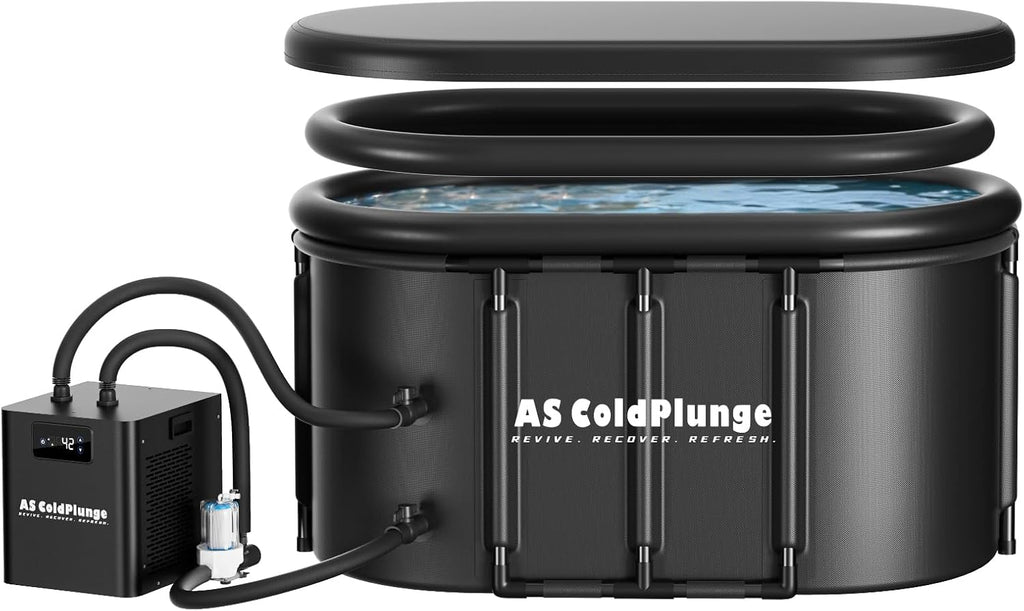Professional Ice Bath Chiller and Tub Kit, 1/3HP Chiller with External Pump and Filter, XXL 148-Gallon Enhanced Ice Bath for Cold Therapy Recovery