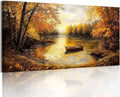 Gold Autumn Landscape Canvas Decor Wall Art 29x57 Inches