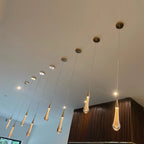 Customizable Post-Modern Crystal Glass Led Pendant Lights Hanglamp Drop Light Restaurant Bar Pendant Lamp Staircase Lamps