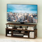 Jaya Amber Pine TV Stand for 55 Inch TV with Storage
