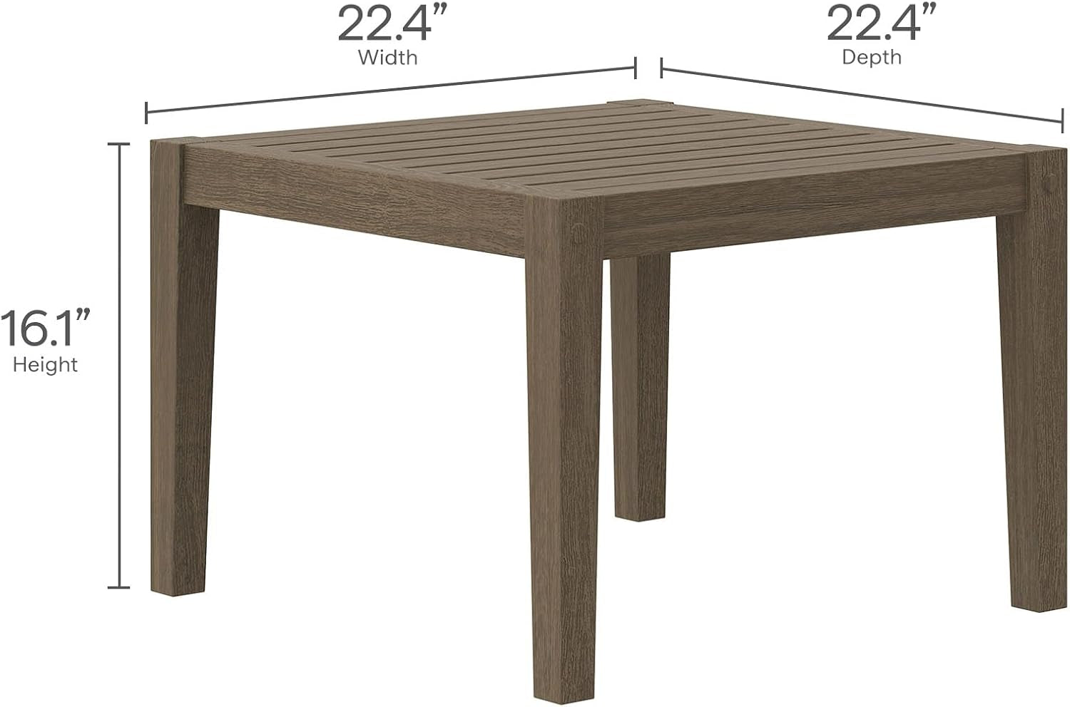Northlake 5-Piece Outdoor Furniture Set in Weathered Gray White - Teak Wood Patio Conversation Set with Loveseat, Two Armchairs, Ottoman, and Side Table