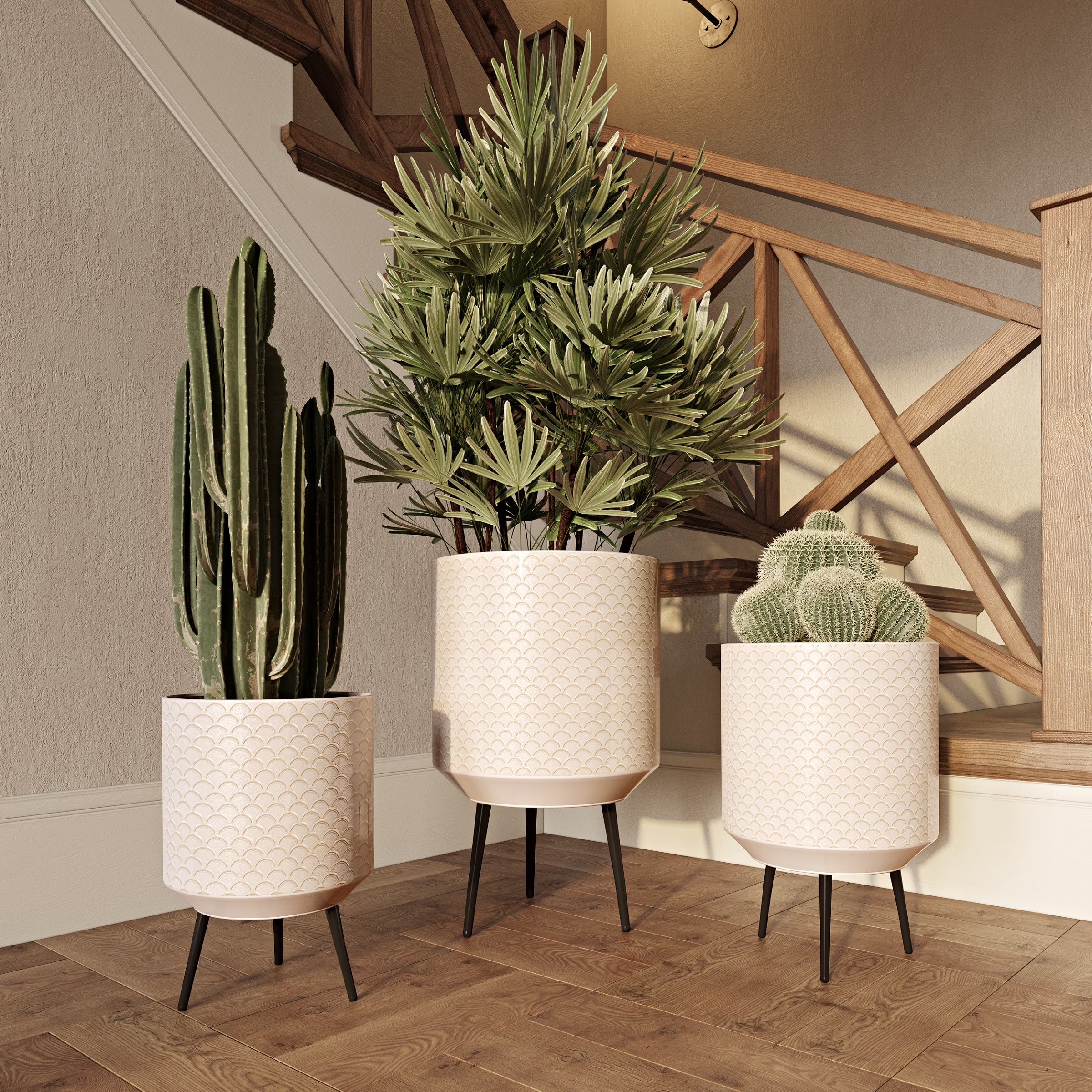 Elevate Your Space with the Stylish Metal Avery Modern Planters - Set of 3