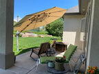 12 Feet Double Top round Deluxe Patio Umbrella Offset Hanging Umbrella Outdoor Market Umbrella Garden Umbrella, Beige