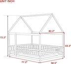 Pink Full Size Montessori Floor Bed Solid Wood Frame