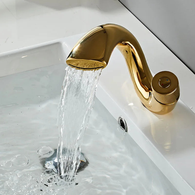 Modern Waterfall Bathroom Faucet Mixer Hot and Cold Water Taps for Washbasin BR-10004A Contemporary Design Sink Faucet