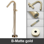 ELLEN Floor Standing Bathtub Faucets with Hand Shower Hot Cold Bath Tub Black Bath Faucet Water Mixer Tap Crane ELS2010