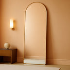 58x18 Inches Arched Full Length Mirror Aluminum Frame Gold