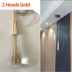 Customizable Post-Modern Crystal Glass Led Pendant Lights Hanglamp Drop Light Restaurant Bar Pendant Lamp Staircase Lamps
