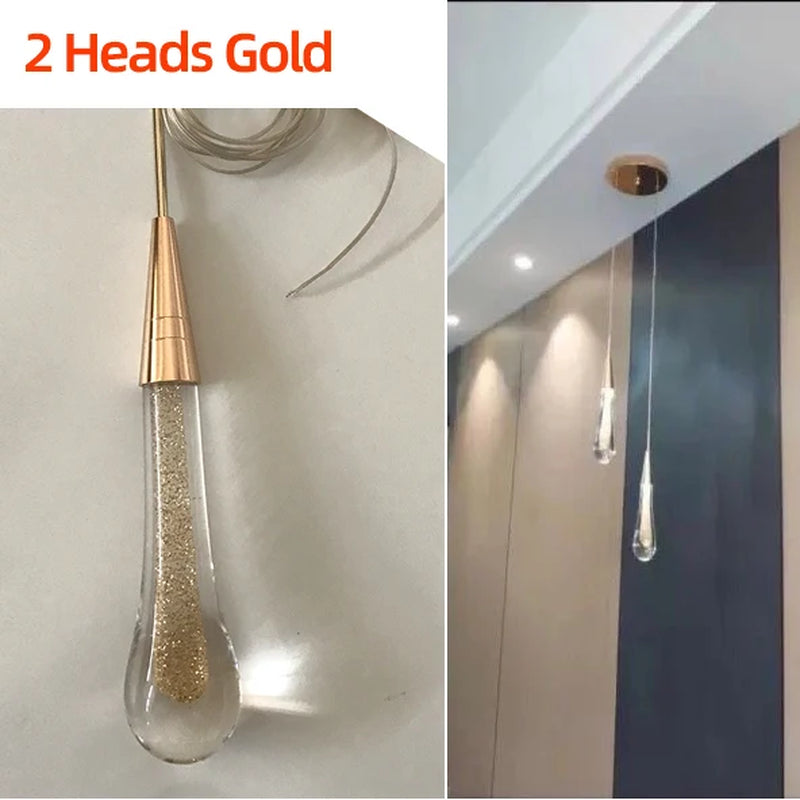 Customizable Post-Modern Crystal Glass Led Pendant Lights Hanglamp Drop Light Restaurant Bar Pendant Lamp Staircase Lamps