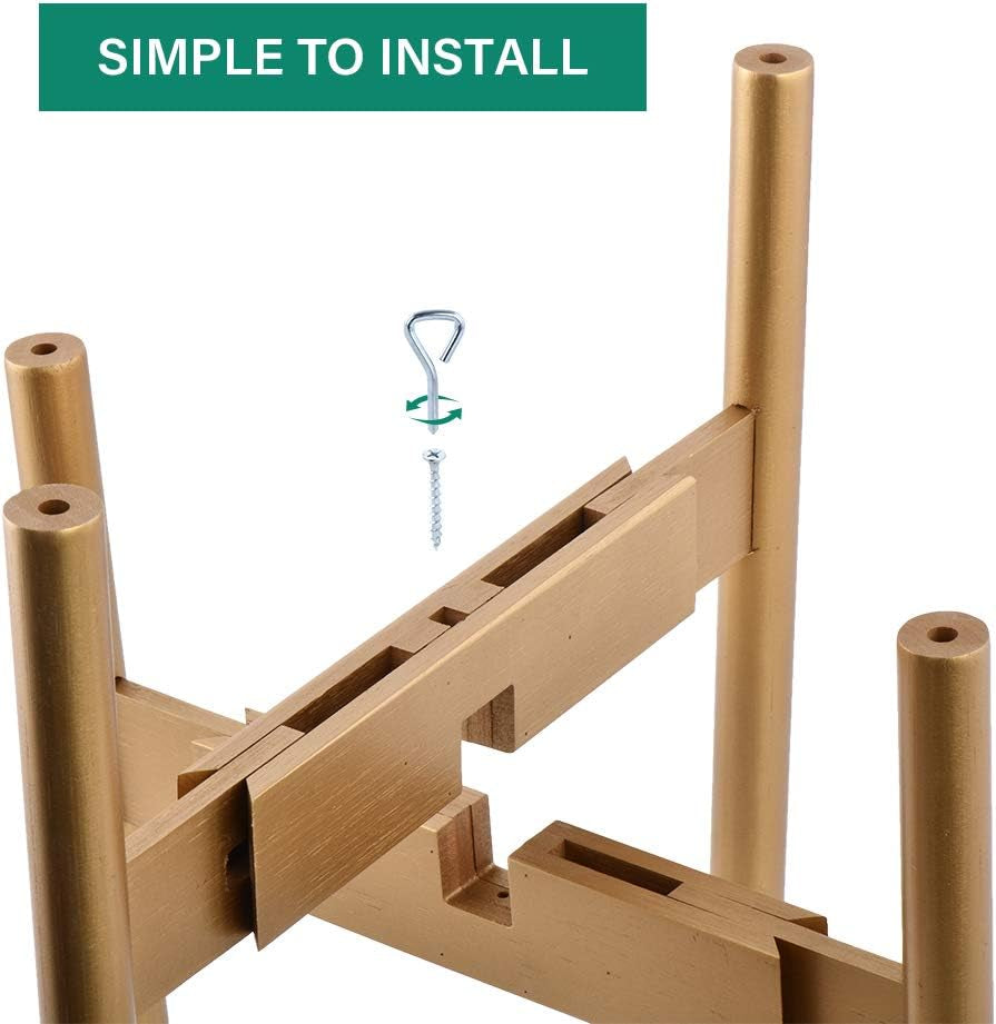 Plant Stand Pack of 2, Stackable&Adjustable Plant Stands Indoor, 2 Tier Indoor Plant Stand Tall 30'' (Gold)