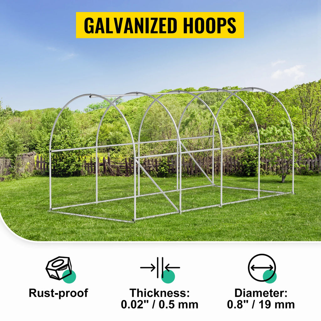 Premium  Walk-In Tunnel Greenhouse with Galvanized Frame & Waterproof Cover - Available in Multiple Sizes (15x7x7, 10x7x7, 20x10x7, 12x7x7 Ft) for Optimal Plant Growth