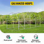 Premium  Walk-In Tunnel Greenhouse with Galvanized Frame & Waterproof Cover - Available in Multiple Sizes (15x7x7, 10x7x7, 20x10x7, 12x7x7 Ft) for Optimal Plant Growth